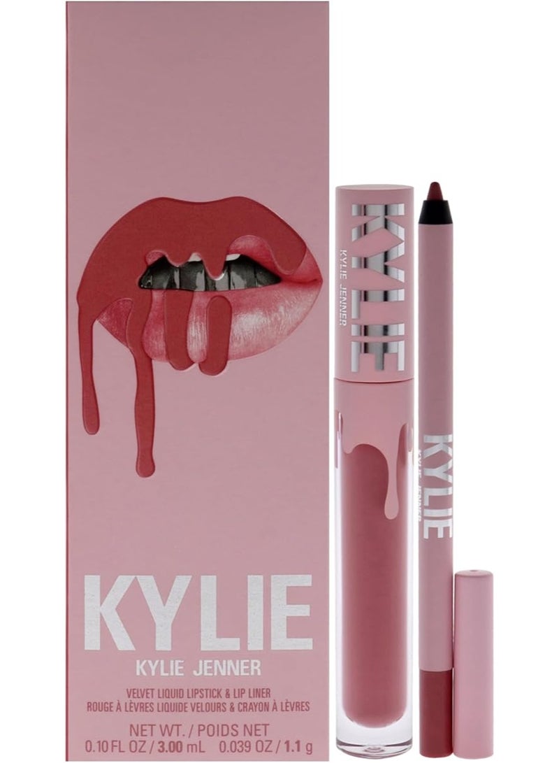 كايلي Kylie Cosmetics Velvet Lip Kit 305 Harmony – 2 Piece Velvet Liquid Lipstick & Lip Liner Set for Smooth Matte Lips - Image 1