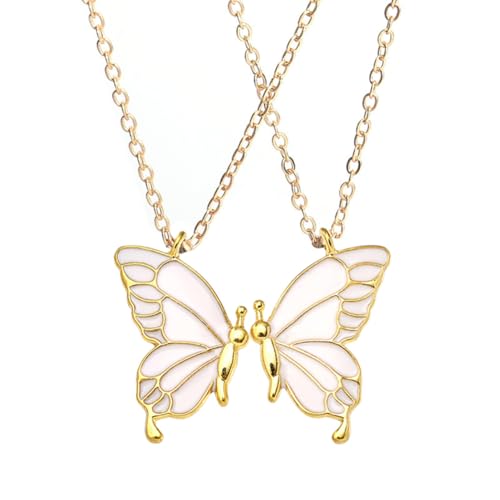 Hodaqe 2 Pcs Butterfly Necklace for Girls and Women Best Friend Friendship, Alloy Fashion Necklace Gift for Forever Best Friend - Image 1