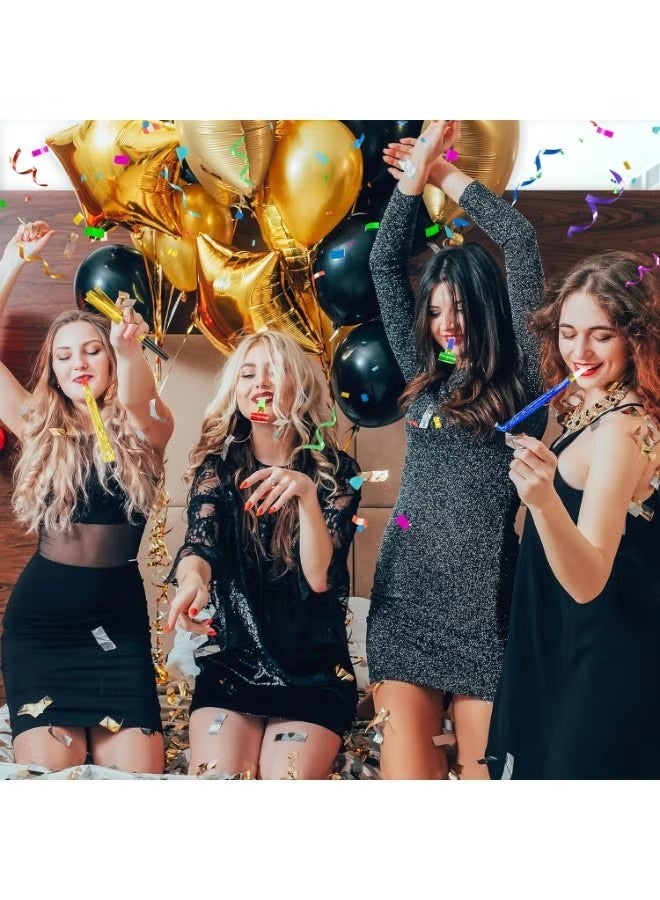 مجموعة من 12 صفارة حفلات، صفارات ملونة، صفارات أعياد ميلاد، هدايا للحفلات (متعددة الألوان) - Image 5
