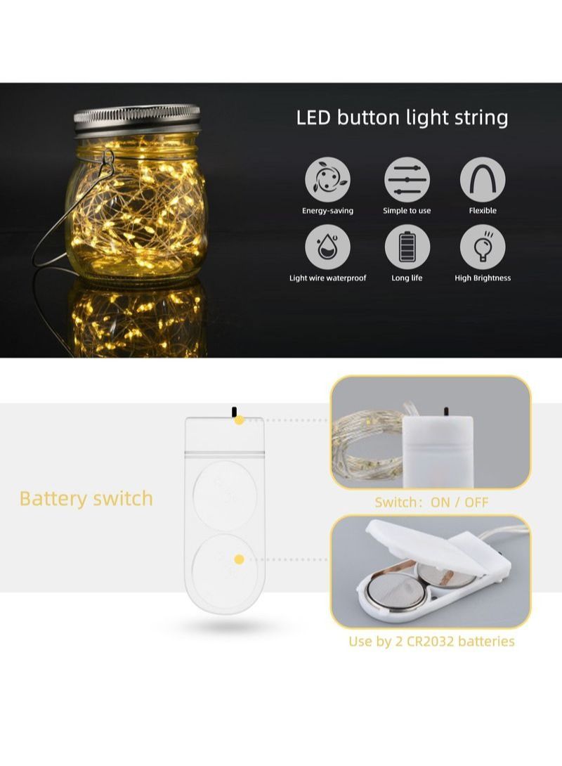 NIBEMINENT 12 LED Battery Powered String Lights - Image 3