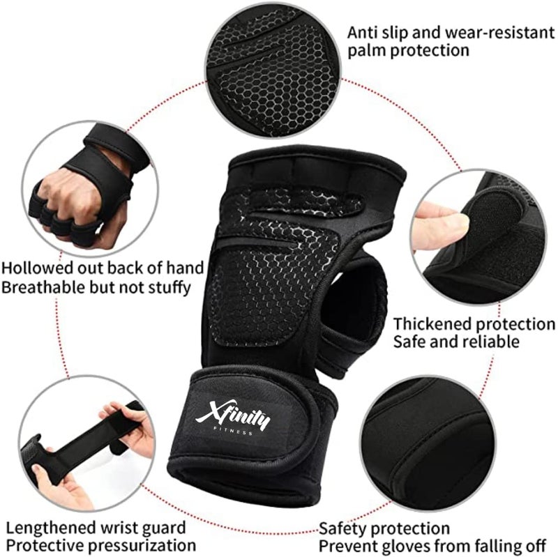 Xfinity Fitness Workout Gloves with Wrist Support for Gym Workouts. - Image 2
