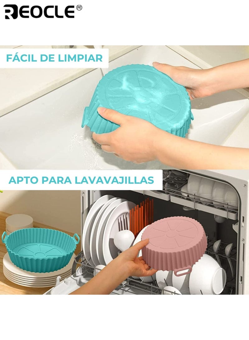 ريوكل بطانة مقلاة هوائية سيليكون قابلة لإعادة الاستخدام ملحقات صينية آمنة مقاومة للحرارة قابلة لإعادة الاستخدام وغسالة الأطباق غير لاصقة سهلة التنظيف مثالية للدجاج والخضروات والمزيد - Image 4