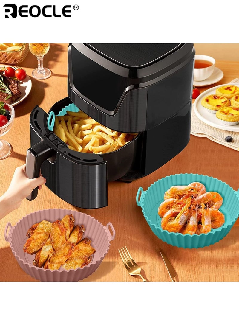 ريوكل بطانة مقلاة هوائية سيليكون قابلة لإعادة الاستخدام ملحقات صينية آمنة مقاومة للحرارة قابلة لإعادة الاستخدام وغسالة الأطباق غير لاصقة سهلة التنظيف مثالية للدجاج والخضروات والمزيد - Image 5