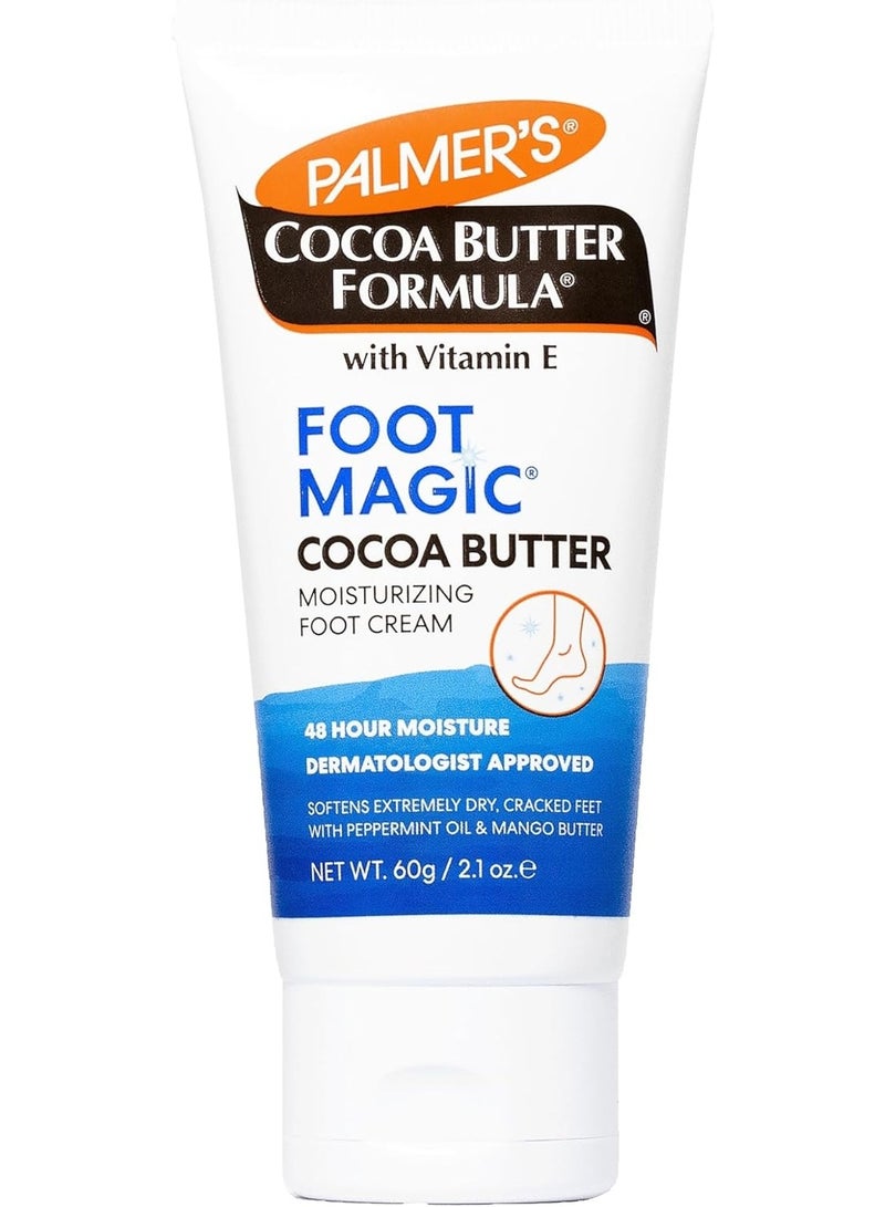 PALMER'S Cocoa Butter Formula Foot Magic Moisturizing Cream with Vitamin E -Softens & Soothes Feet-Deeply Moisturizes Rough & Dry Skin-Improves Textures,Irritation,Scars & Marks-Apply Daily-60gm