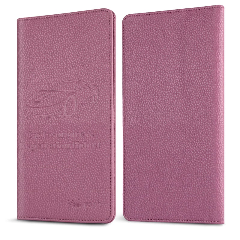 Valardoh Premium Car Registration and Insurance Card Holder, Car Document Holder for Cards, Driver License & other Essential Documents (Purple) - Image 5