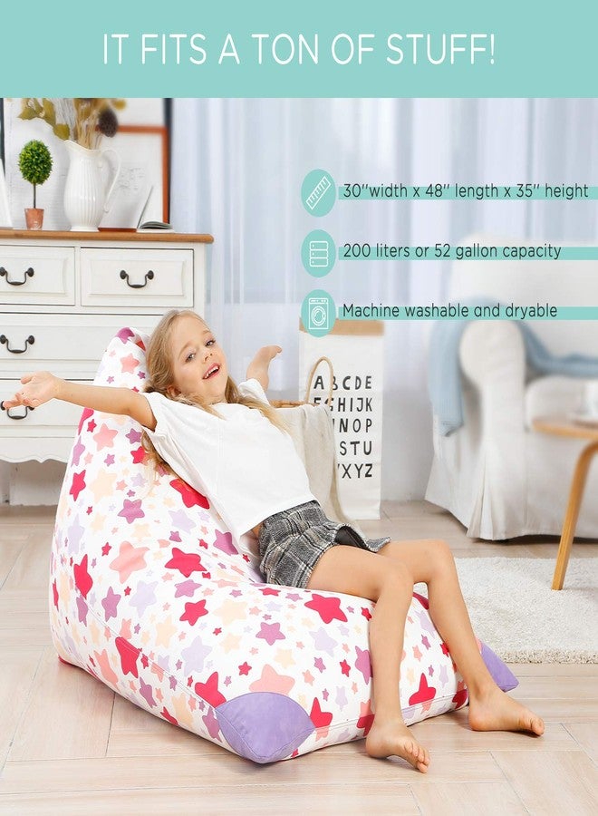 Aubliss Stuffed Animal Storage Bean Bag Chair Cover, 50"x 35" Extra Large Bean Bags for Kids & Adults, Beanbag Toy Storage for Boys Girls - Premium Cotton Canvas Nata - Image 4