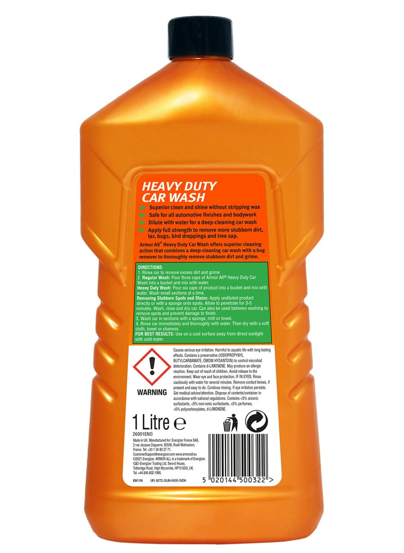 ARMOR ALL - Heavy Duty Car Wash 1 Litre, Deep Cleaning With Safe Tar And Bug Removal, 1 Piece - Image 1
