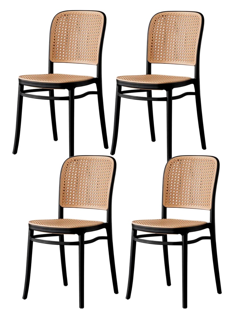 Generic Set Of 4 Pieces Luxury Dining Chairs Fiber Rattan Design Dining Chairs For Living Room  - Image 1