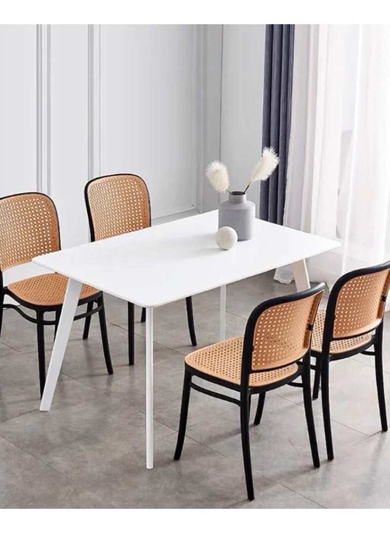 Generic Set Of 4 Pieces Luxury Dining Chairs Fiber Rattan Design Dining Chairs For Living Room  - Image 2