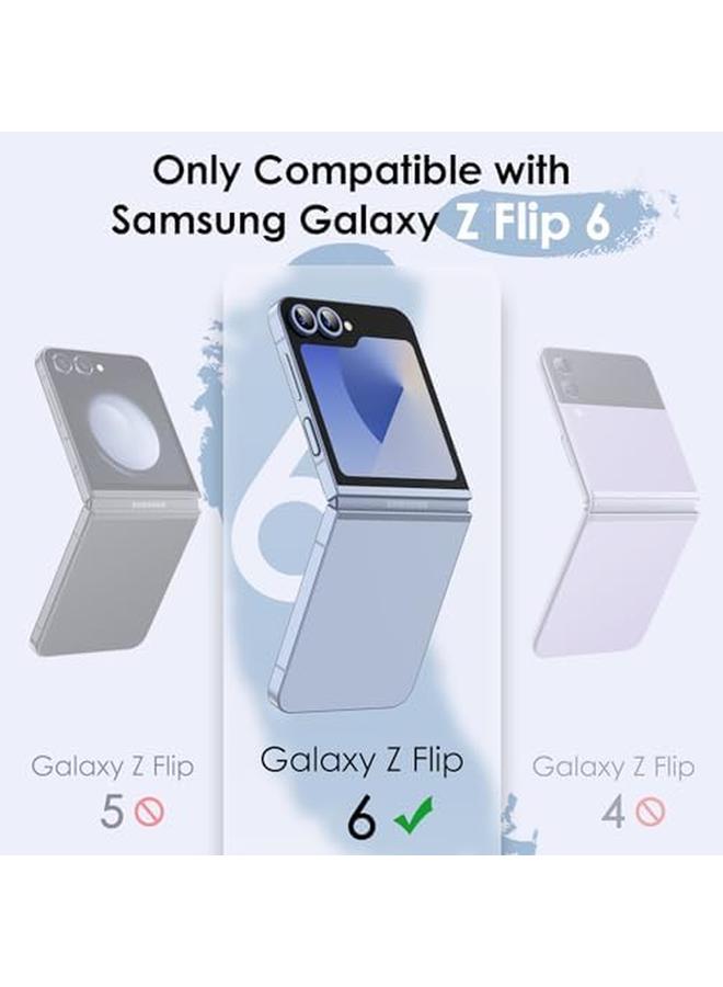 جي تيك حافظة لهاتف سامسونج جالكسي زد فليب 6 2024 مع حلقة من البلاستيك الصلب النحيف المقاوم للصدمات والخدوش، أزرق - Image 2