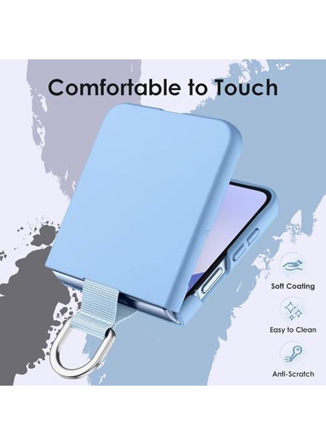 جي تيك حافظة لهاتف سامسونج جالكسي زد فليب 6 2024 مع حلقة من البلاستيك الصلب النحيف المقاوم للصدمات والخدوش، أزرق - Image 3