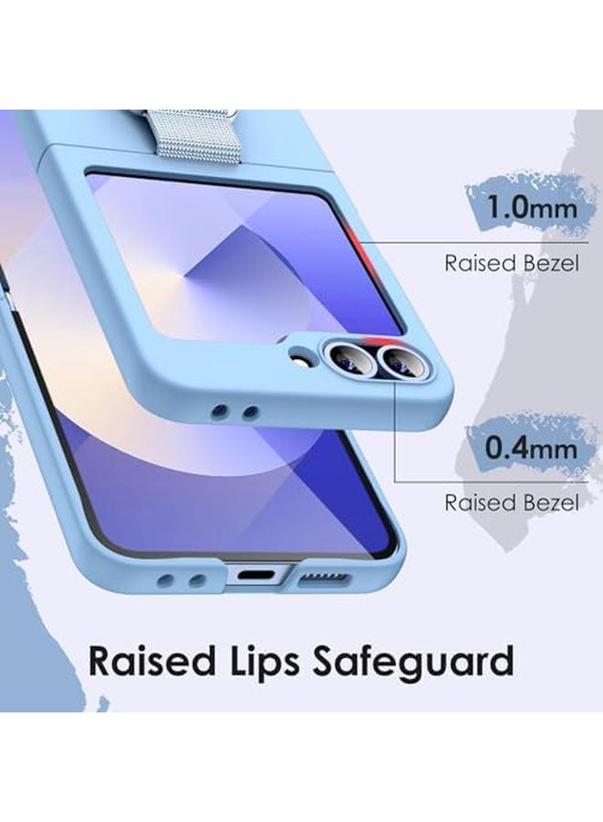 جي تيك حافظة لهاتف سامسونج جالكسي زد فليب 6 2024 مع حلقة من البلاستيك الصلب النحيف المقاوم للصدمات والخدوش، أزرق - Image 5