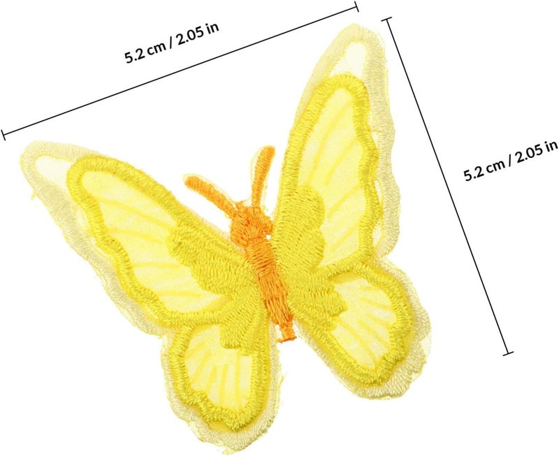 10pcs Embroidery Butterfly Patches Iron-on Sew-on Cloth Patch Stickers for DIY Clothing Crafts Sewing Appliques Random Colors - Image 2