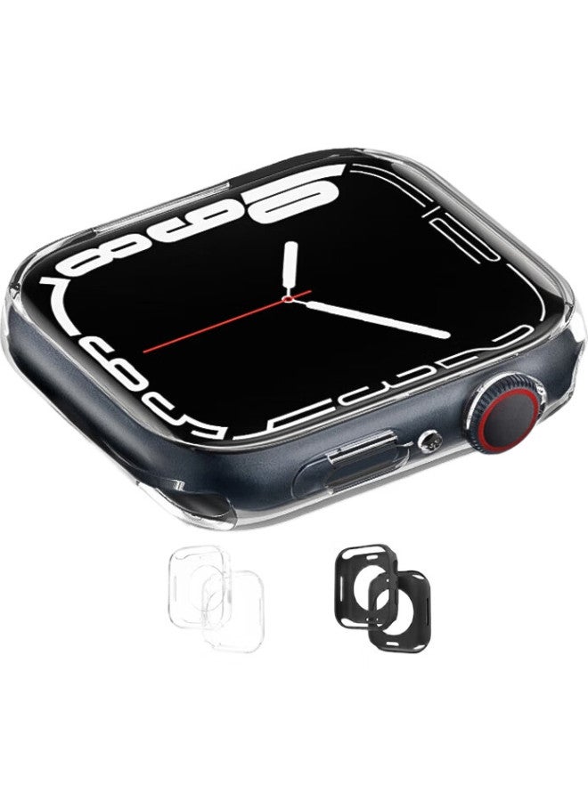 Wei Qiantu Weiqiantu Compatible With Apple Watch Protective Case, Suitable For Apple Iwatch S9/8 Protective Cover, 7/Se2/6/Ultra2 Hollow Soft Shell Shockproof [8/9 Generation-45Mm] | Transparent Color - Image 3