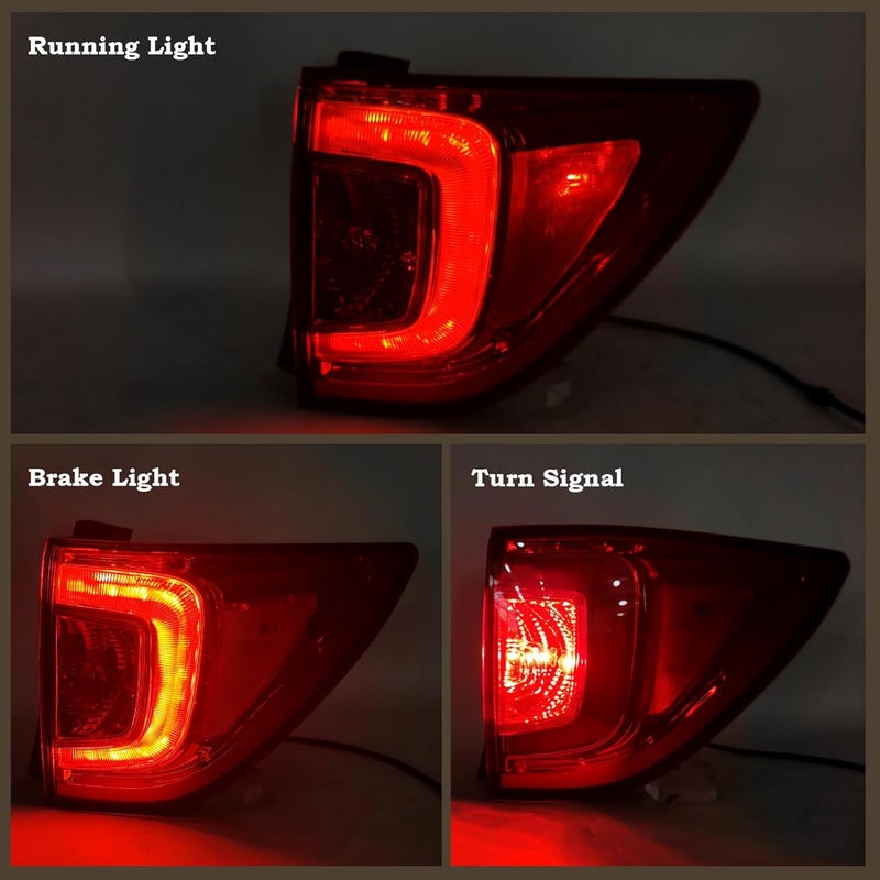 KAMDKI Right Passenger Side LED Outer Tail Light for 2016-2018 Honda Pilot - Image 2