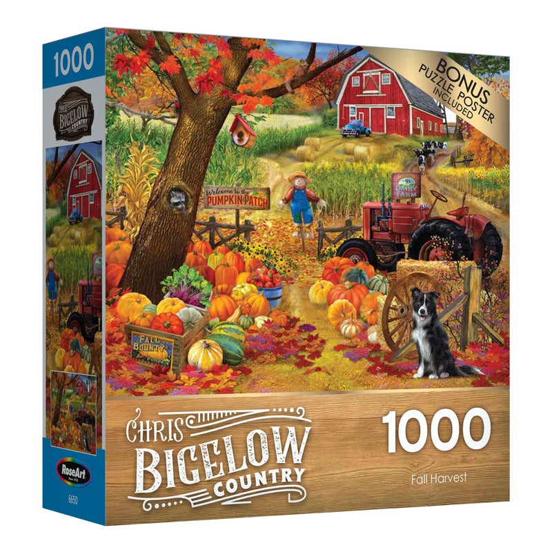 RoseArt Chris Bigelow Fall Harvest 1000 Piece Jigsaw Puzzle for Adults - Image 4