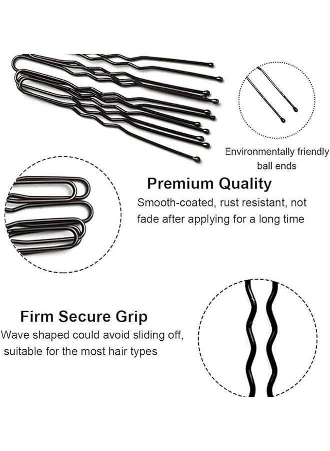 Layali 200Pcs Hair Pins Kit, Bobby Pins & U Shaped Pins Bun Hair Pins Gifts for Women Girls with Storage Box Wedding Hairstyles (Black) - Image 2
