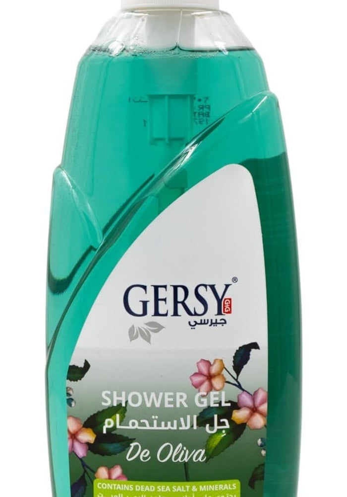 GERSY De Olivia Shower Gel with Dead Sea Salt & Minerals - Skin Revitalizing Formula - 750ml