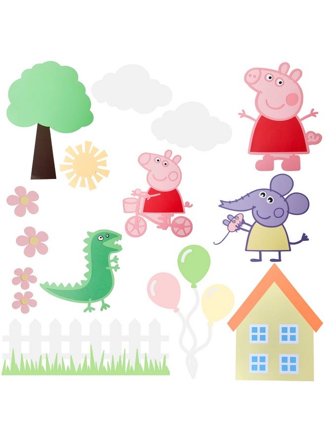 Pinfliers Pinfliers Peppa Pig Theme Paper Big Cutouts, A Pack of 15 Cutouts, Pink, Purple, Green, Orange, Yellow  - Image 5