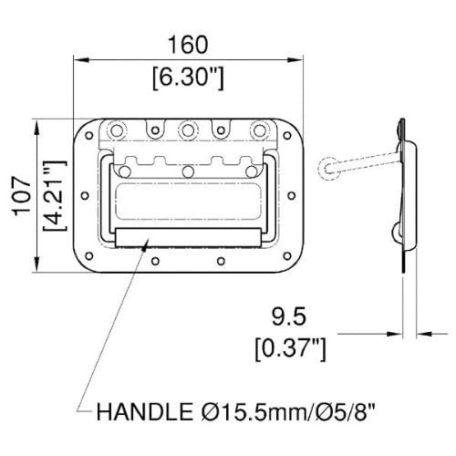 PENN ELCOM Penn-Elcom H7154Z Spring Flex Cabinet Handle Zinc - Image 2