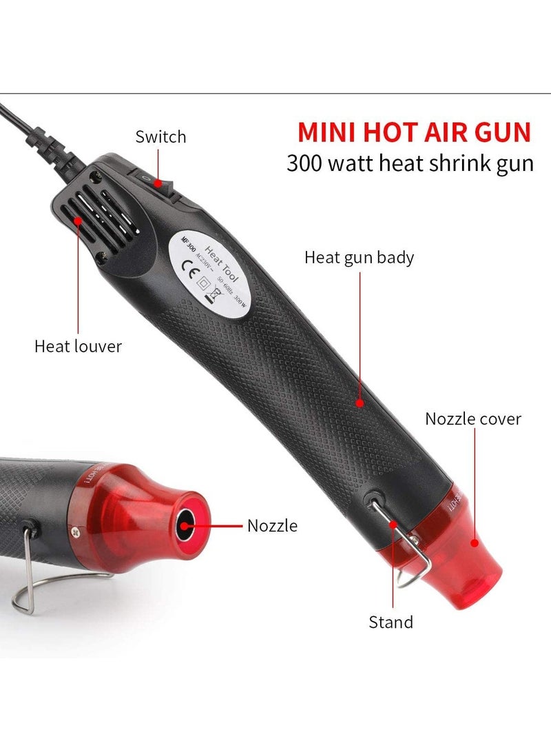 Alruht 300W Mini Heat Gun, Digital Hot Air Gun, Portable Handheld Heat Gun for DIY Crafts Embossing, Hot Air Gun Multi-Function Electrical Heat Tool for Electronic Repair, Shrink Wrapping - Image 4