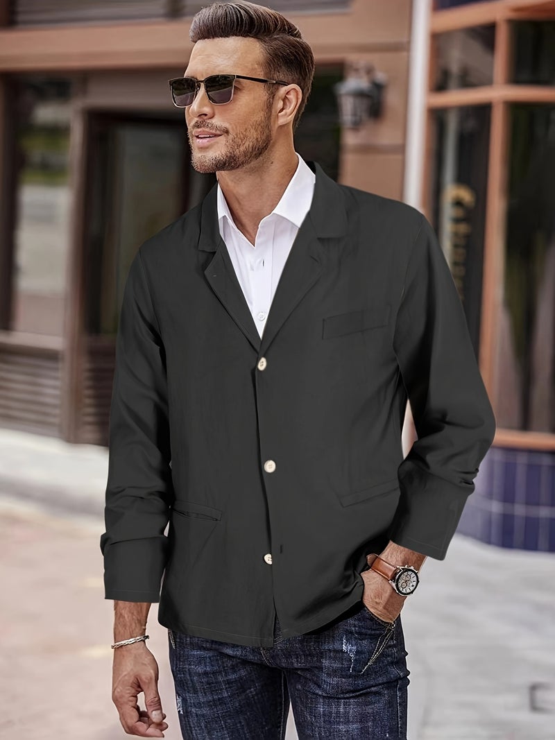 Men's Casual Linen Cotton Jacket Outerwear - Image 2