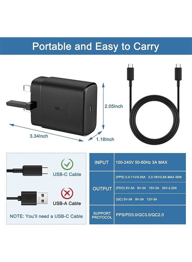 Taimi 45W Fast Charging USB C Charger  A53 S21 S21 FE Compatible with Galaxy S20 Note 20 Ultra Note 10 Plus Fast Charger Type C Cable  - Image 2