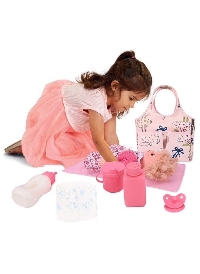 Bebamour Baby Doll Diaper Bag Set Baby Doll Bag Doll Changing Bag(Rabbit) - Image 3