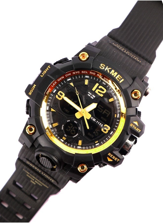 SKMEI Skmei Men’s Casual-Digital Watch -Black × Yellow Dial-Black Band Rubber  - Image 2
