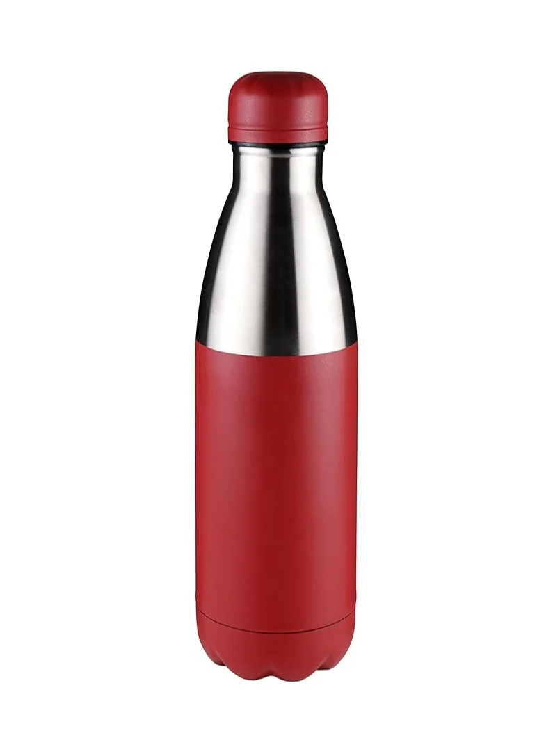 Hans Larsen Stainless steel water bottle Classic double walled vacuum insulated water bottle Leak proof 500 ML Red