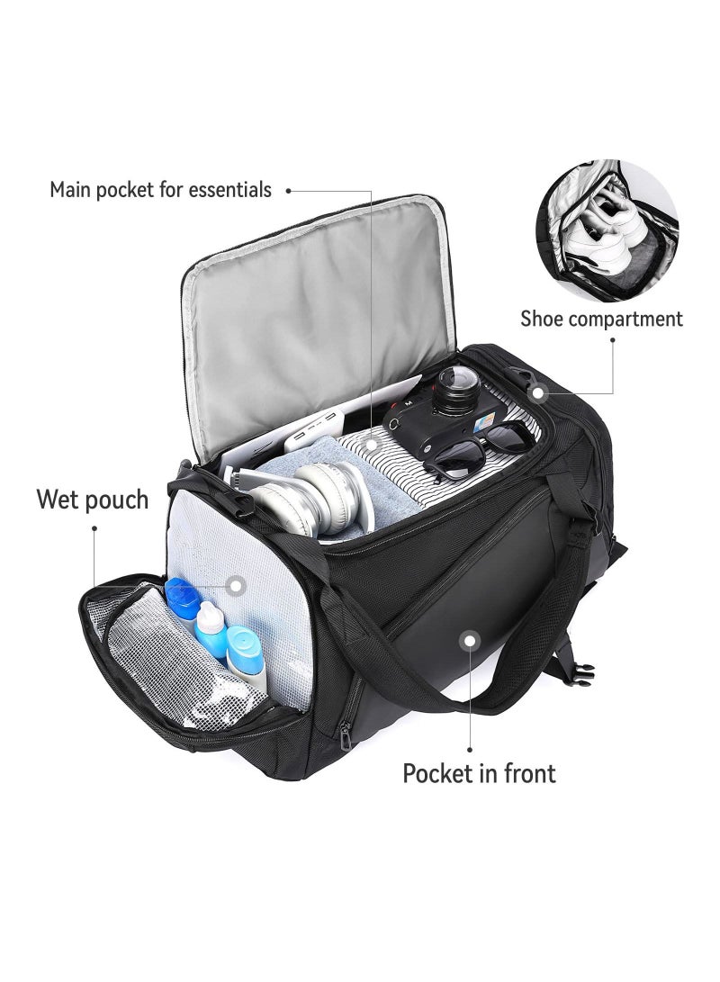 Canway Sport Gym Bag,Sport Duffel with Shoes Compartment and Wet Pocket Travel Lightweight for Men Women Waterproof Overnight Weekender Sports Swimming Vacation  - Image 3