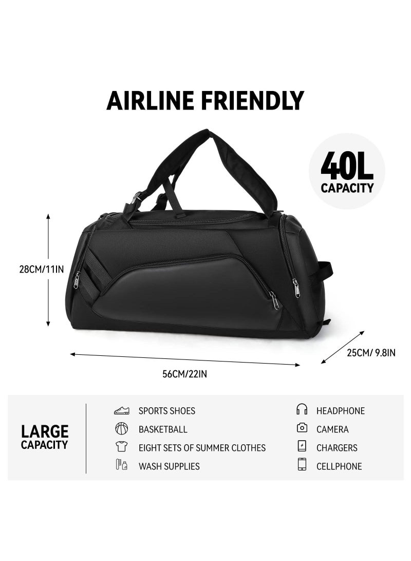 Canway Sport Gym Bag,Sport Duffel with Shoes Compartment and Wet Pocket Travel Lightweight for Men Women Waterproof Overnight Weekender Sports Swimming Vacation  - Image 2