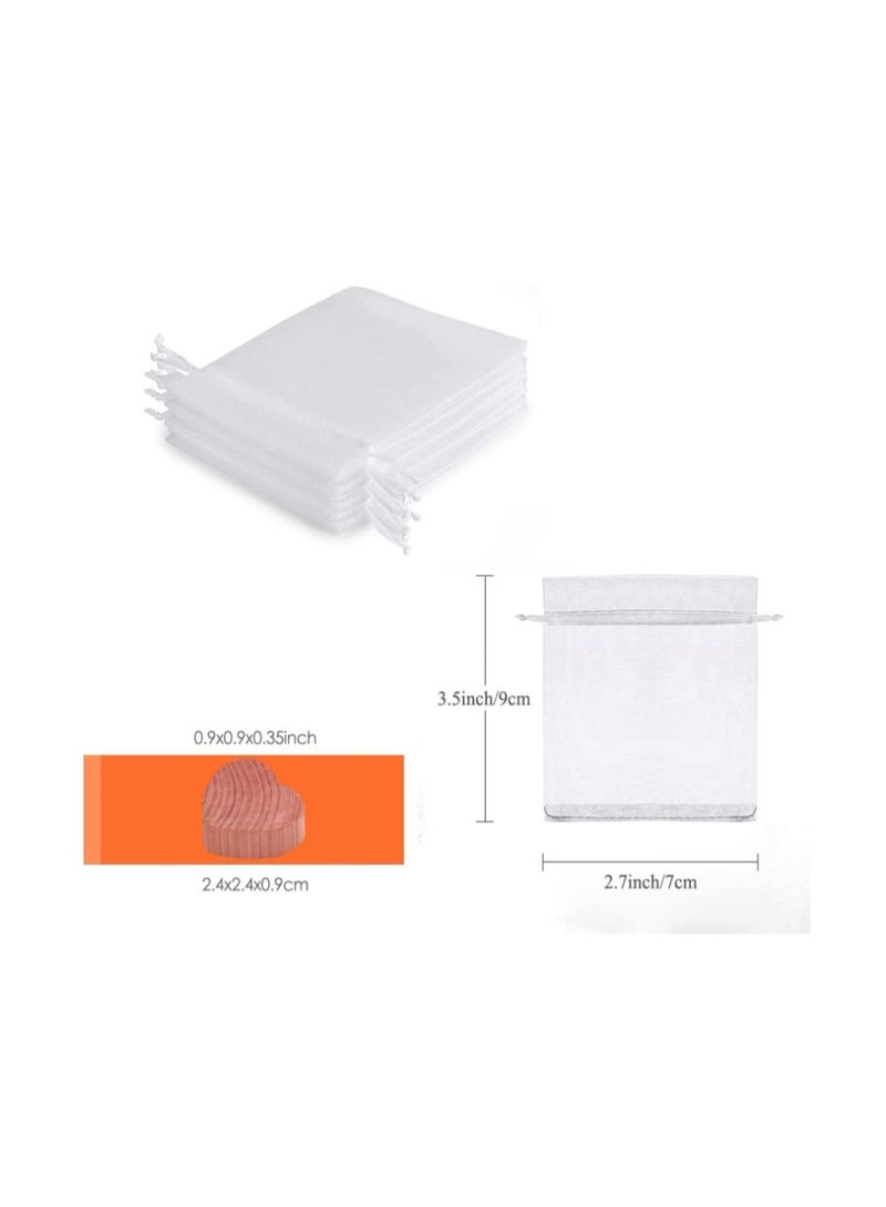 ELECDON Cedar Chips and Sachets for Closets and Drawers - Wood Blocks Hanger for Clothes Storage - Scented Clothing Bag Fresheners 30 Pcs With 5 Bags - Image 2
