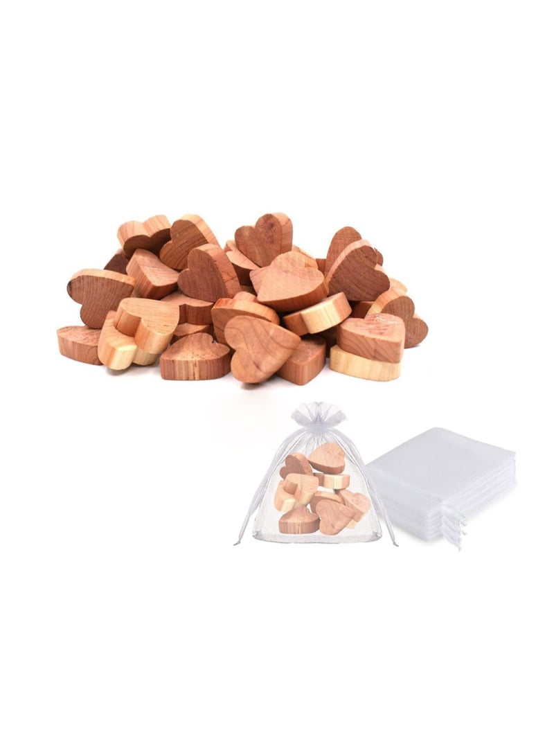 ELECDON Cedar Chips and Sachets for Closets and Drawers - Wood Blocks Hanger for Clothes Storage - Scented Clothing Bag Fresheners 30 Pcs With 5 Bags - Image 1