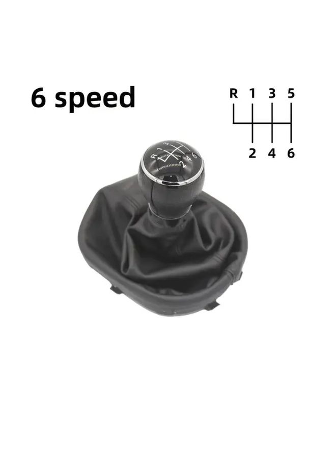 5 Speed Manual Shift Lever Head Cover ABS Faux PU Leather For Volkswagen Touran Caddy - Image 4