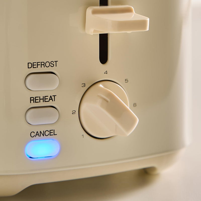 Morphy Richards Equip 2 Slice Toaster, Defrost and Reheat, Browning Controls, Variable Wide Slots, Removable Crumb Tray, 800W, Cream, 222065 - Image 3