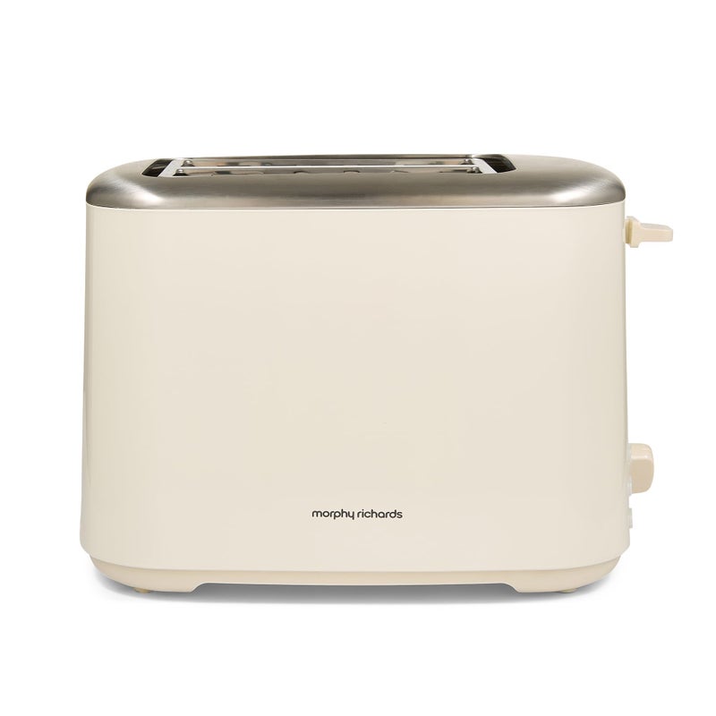Morphy Richards Equip 2 Slice Toaster, Defrost and Reheat, Browning Controls, Variable Wide Slots, Removable Crumb Tray, 800W, Cream, 222065 - Image 1