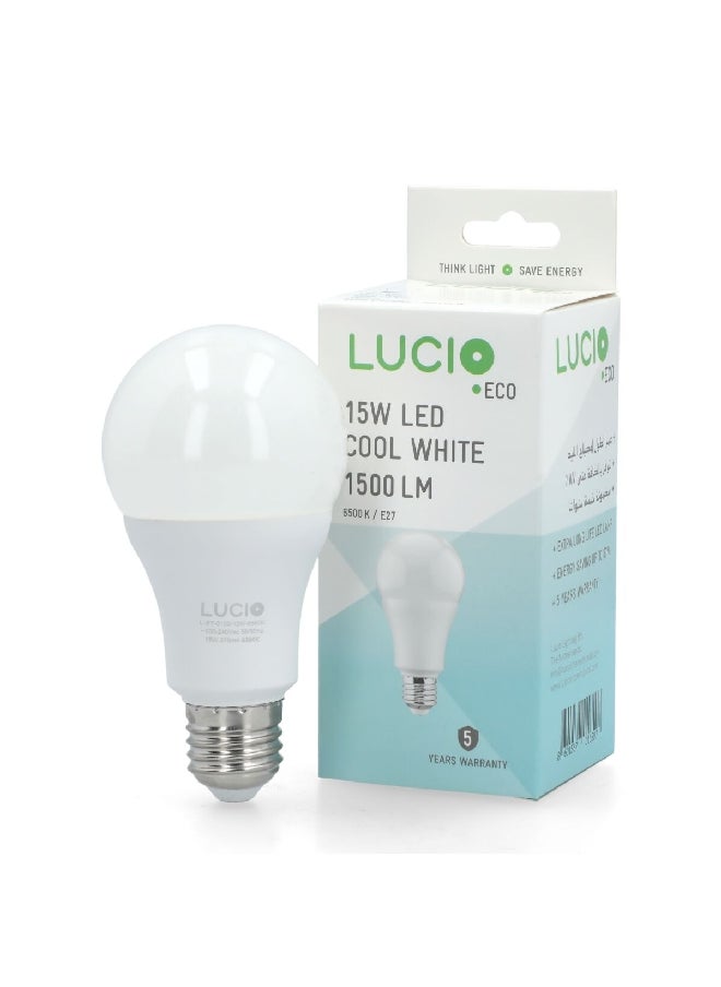Lucio 15W 6500K LED Bulb Cool White  6.8 x 13 x 6.36 cm L-ST-0100-15W-6500K  - Image 2