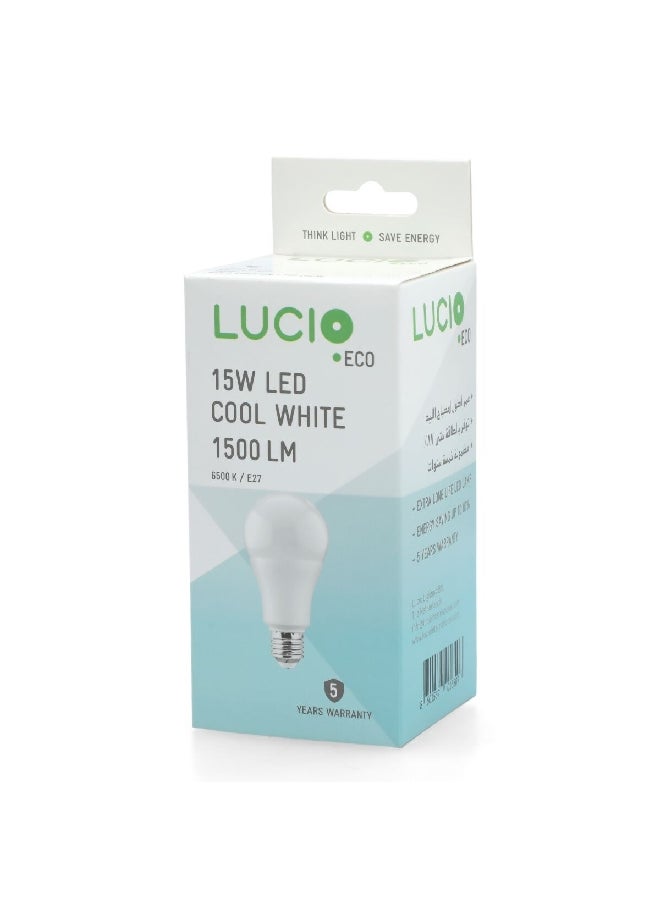 Lucio 15W 6500K LED Bulb Cool White  6.8 x 13 x 6.36 cm L-ST-0100-15W-6500K  - Image 4