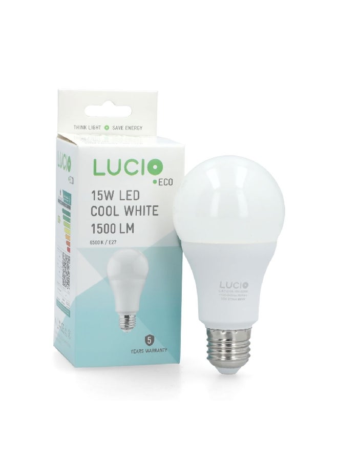 Lucio 15W 6500K LED Bulb Cool White  6.8 x 13 x 6.36 cm L-ST-0100-15W-6500K  - Image 1