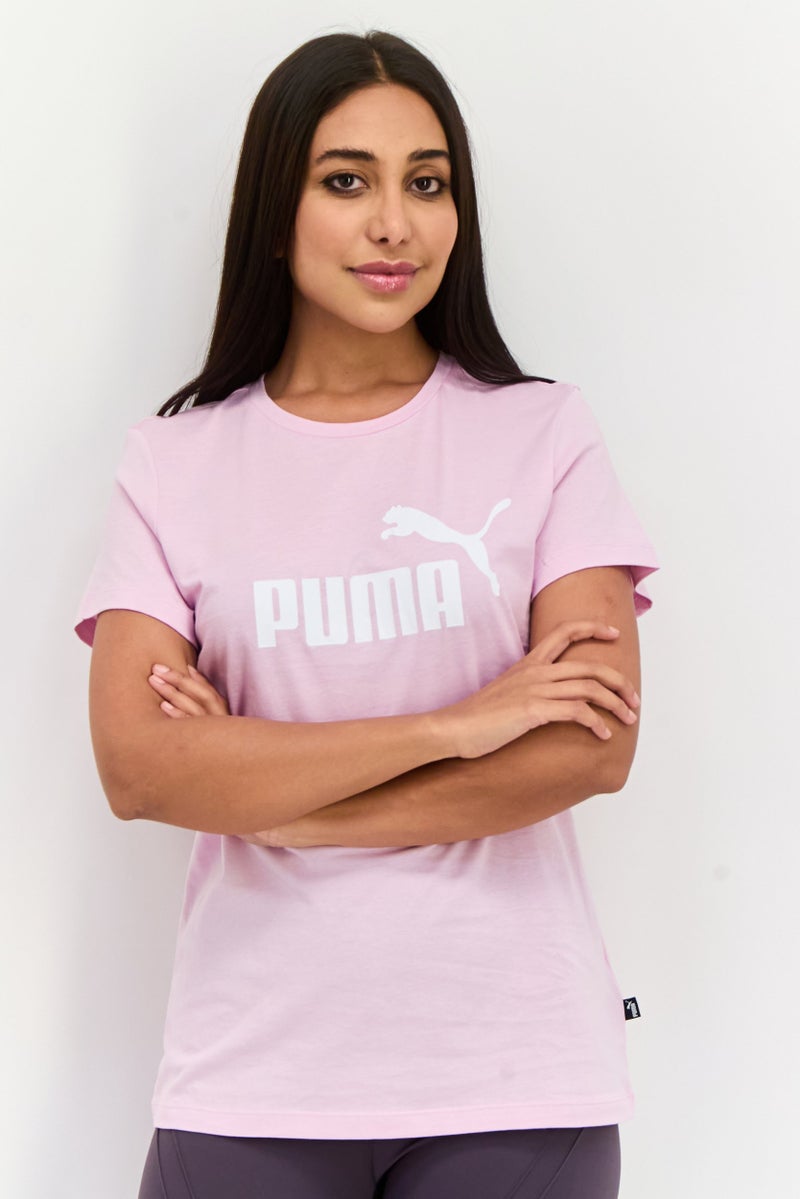 PUMA تي شيرت تدريب قصير الأكمام للنساء، وردي - Image 1