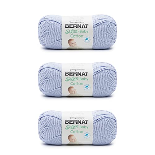 Bernat Softee Baby Cotton Pale Periwinkle Yarn - 3 Pack of 120g/4.25oz - Blend - 3 DK (Light) - 254 Yards - Knitting/Crochet - Image 1