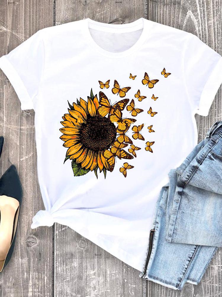Love Heart Leopard Print Love Printed Top Summer Women'S T-Shirt - Image 4