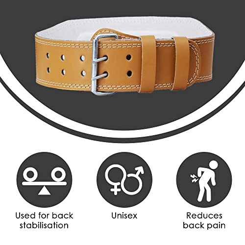 Skudgear Leather Weight Lifting Belt Unisex Comfortable & Adjustable Gym Back Support for Heavy weight Lifting - Image 4