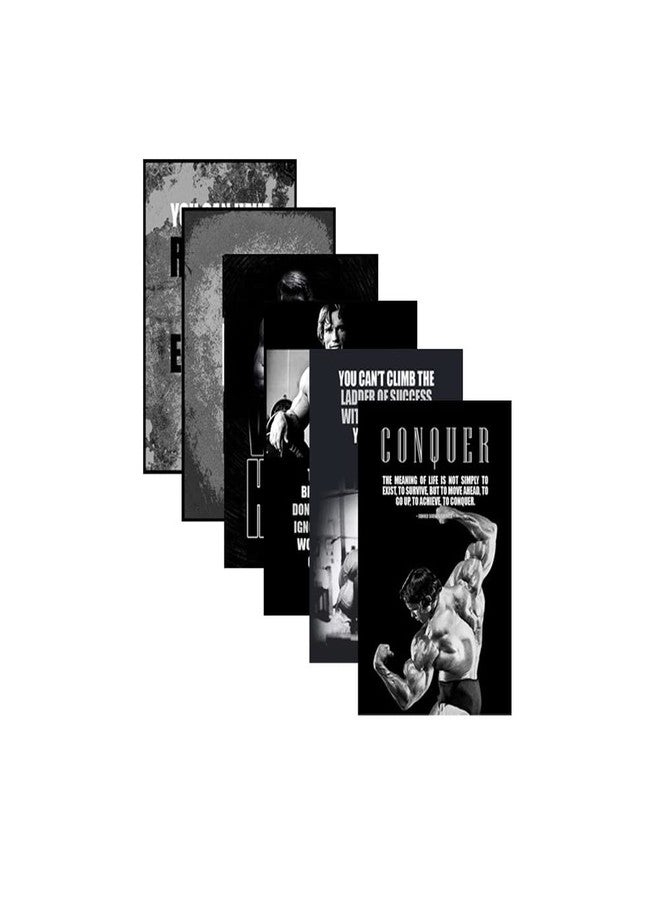 SWASUM Arnold Schwarzenegger Gym Motivational Wall Posters, (Pack of 6) Paper Print (18 inch X 12 inch, Each),Rolled - Image 3