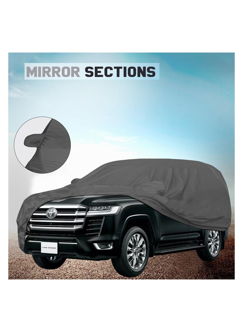 AGC All Weather Car Body Cover for Toyota Land Cruiser – Waterproof, Dustproof, UV Resistant, Scratch Protection, Heat Resistant, Lightweight, Machine Washable with Mirror Pockets & Elastic Corner Support - Image 3