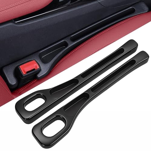 SARTE Car Seat Gap Filler Organizer Multifunction Console Side Storage Pocket Anti Slip Crevice Plug Front Seat Space Saver Car Phone Holder Interior Protector Car Organizer Accessory 2pcs Black - Image 1