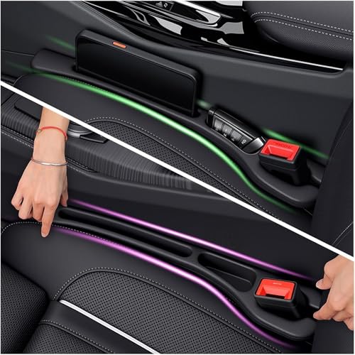 SARTE Car Seat Gap Filler Organizer Multifunction Console Side Storage Pocket Anti Slip Crevice Plug Front Seat Space Saver Car Phone Holder Interior Protector Car Organizer Accessory 2pcs Black - Image 5