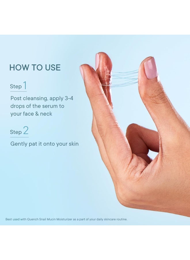 Quench 96% Snail Mucin Collagen Boost Serum With Niacinamide & Hyaluronic Acid | 72 Hours Hydration | Formulated & Made In Korea | Dewy Soft & Plump Skin | Prevents Early Signs Of Ageing (10Ml) - Image 5