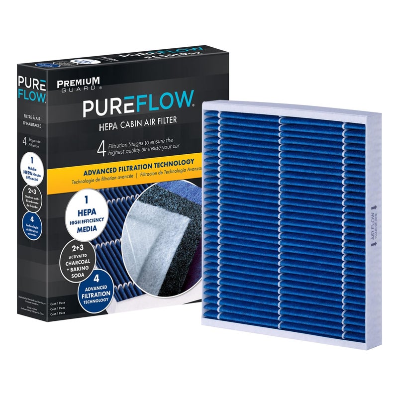 Premium Guard PureFlow HEPA Cabin Air Filter PC4211HX | Fits 2018-2025 Chevrolet Equinox, 2019-2025 Silverado 1500, 2016-2025 Malibu, 2020-2025 Silverado 2500 HD, 2019-2025 GMC Sierra 1500 - Image 1
